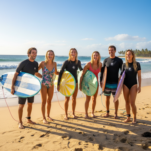 Group of surfers